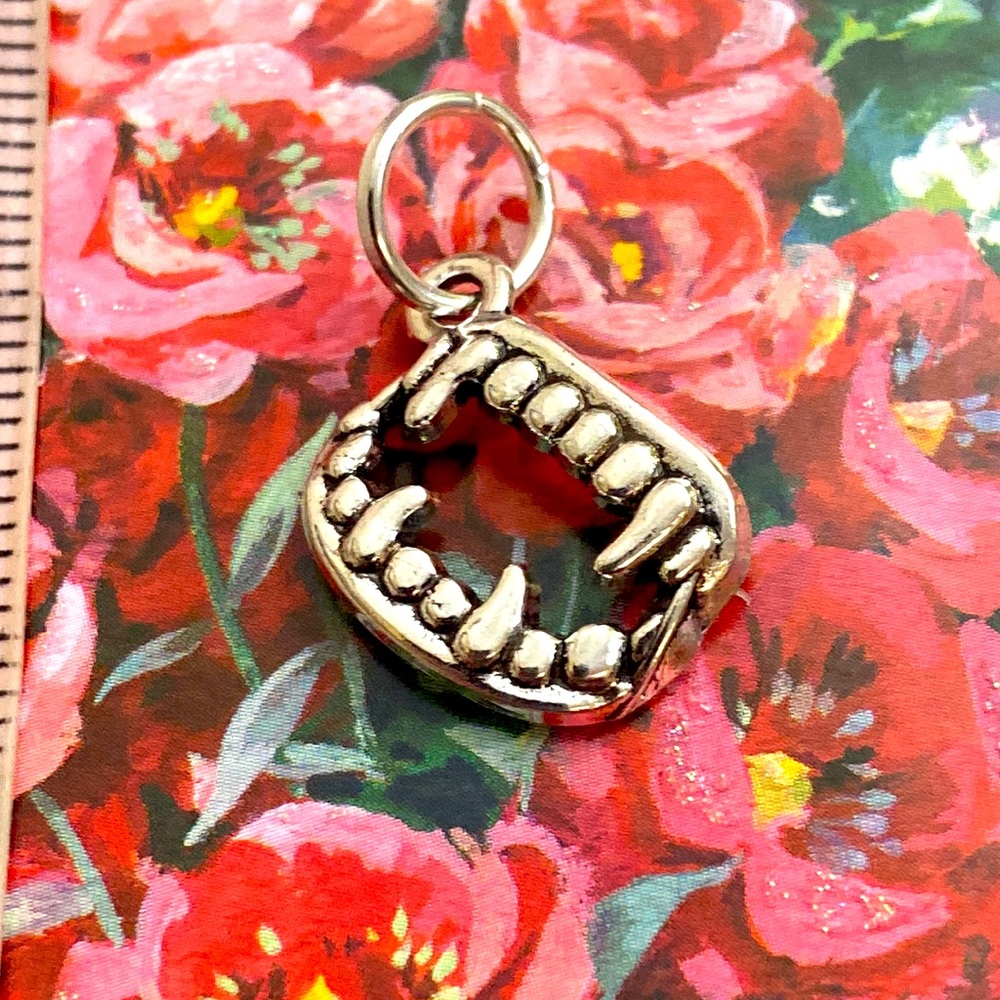 5/$10❤️❤️❤️NEW TIBETAN SILVER SCARY TEETH CHARM